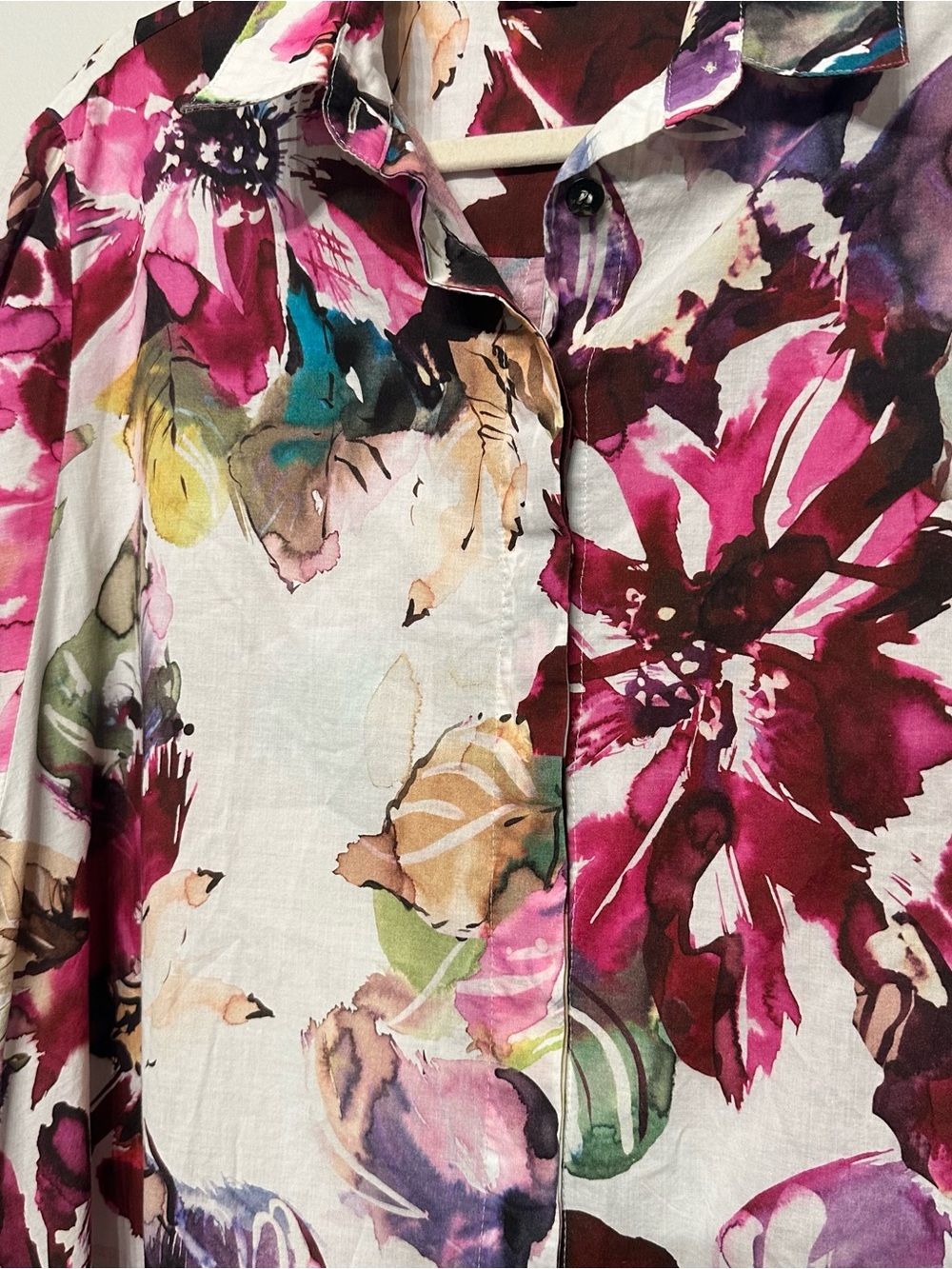 Hannes Roether Floral Cotton Shirt Midi Dress Large - Picture 6 of 9